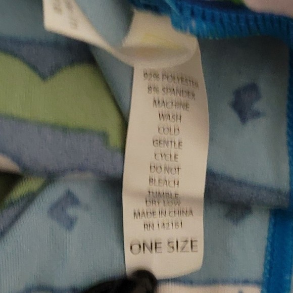 OS lularoe Leggings striped scallop blue green white - Picture 11 of 11